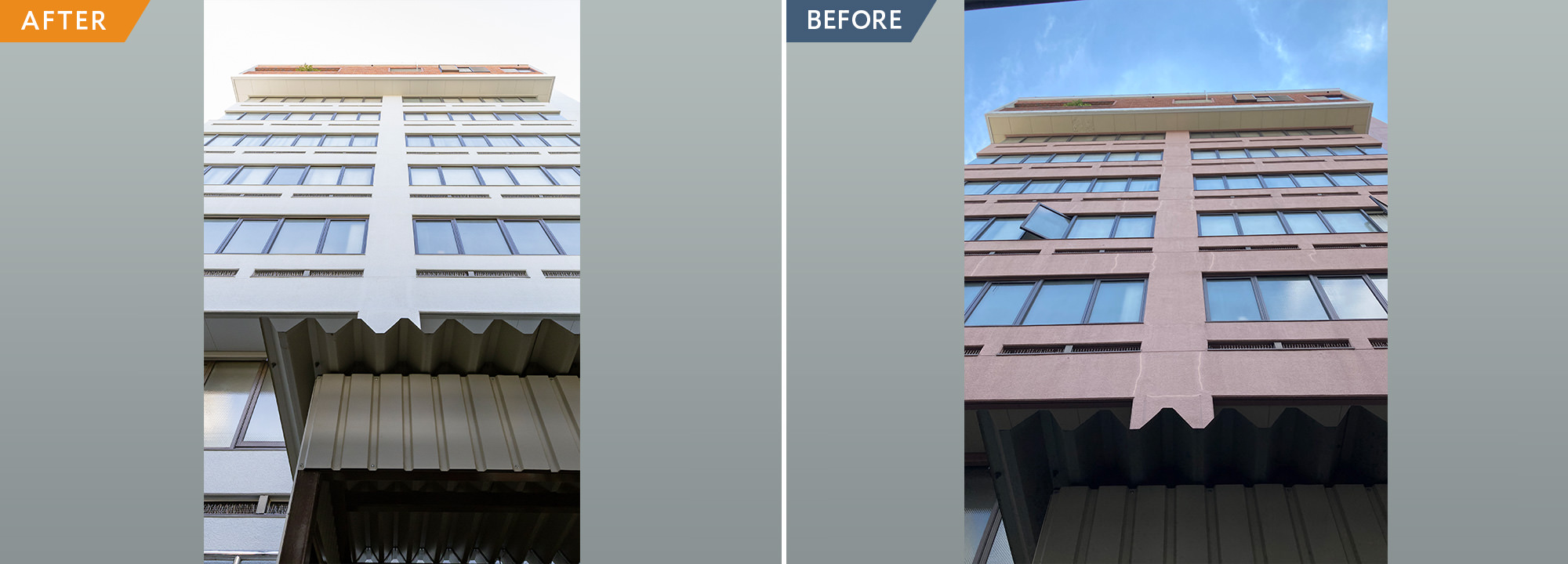 ダイノックシートと特注タイルで外観リニューアル