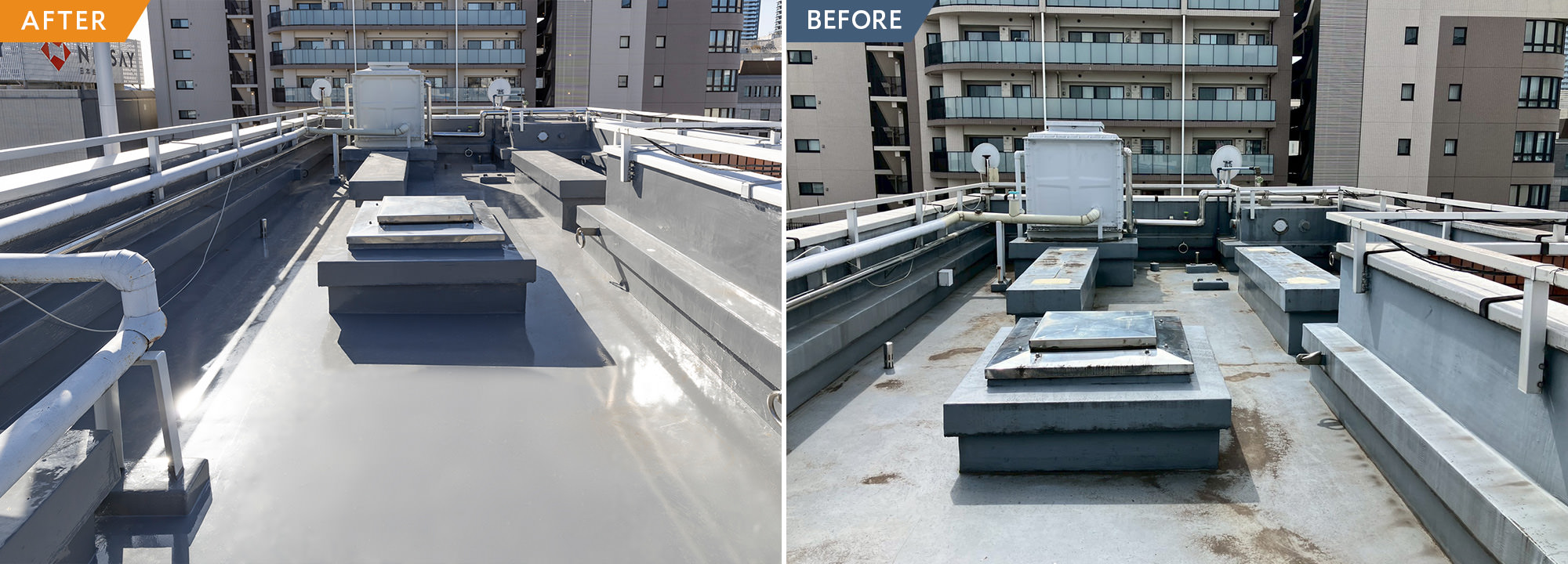 ダイノックシートと特注タイルで外観リニューアル