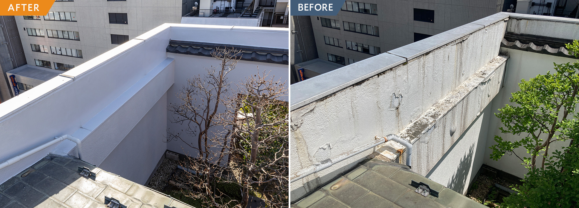 ダイノックシートと特注タイルで外観リニューアル