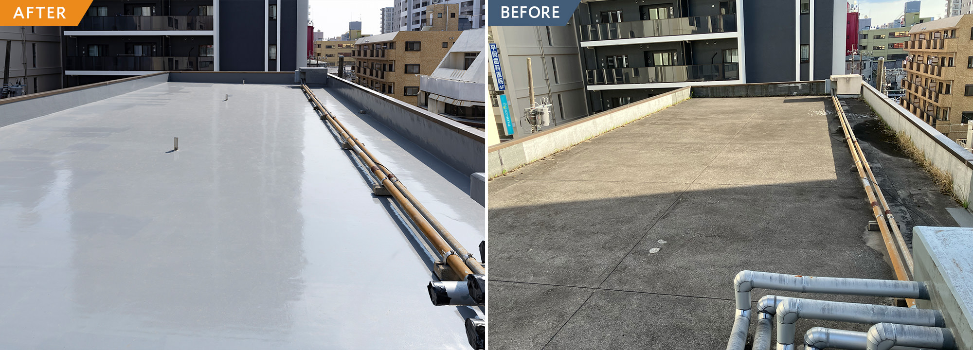 漏水解消で駅前テナントビル再生